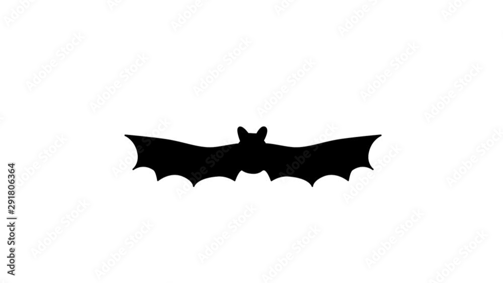 An animated bat is flying. Looped animation. Alpha channel