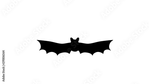 An animated bat is flying. Looped animation. Alpha channel