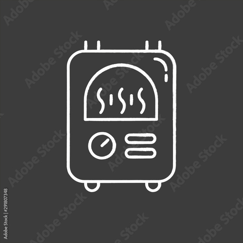 Central heat chalk icon. Temperature regulation, heating system. Room climate control. Isolated vector chalkboard illustration