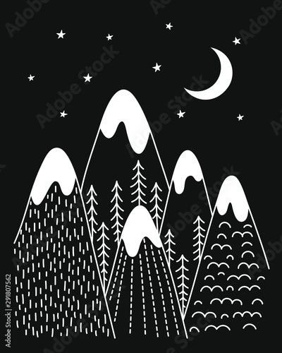 Fototapeta dla dzieci -  Nocny krajobraz gór