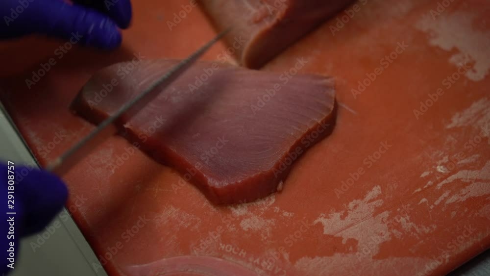 Cutting Fresh Tuna Cutting Fresh Tuna