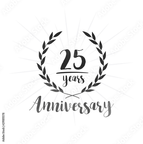 25 years anniversary celebration logo. Twenty-five years celebrating watercolor design template. Vector and illustration.