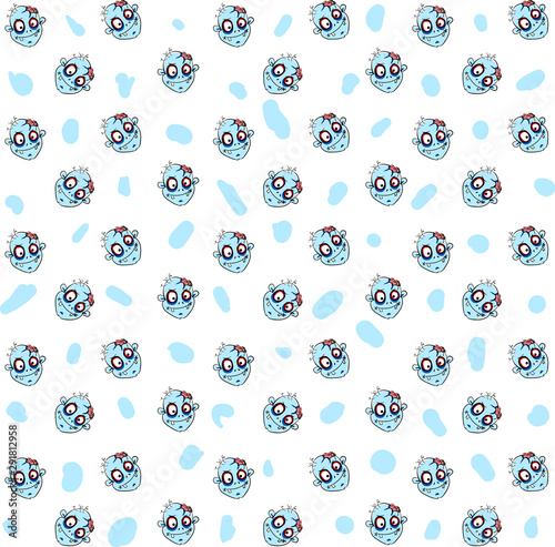 Zombie wallpaper, illustration, vector on white background.