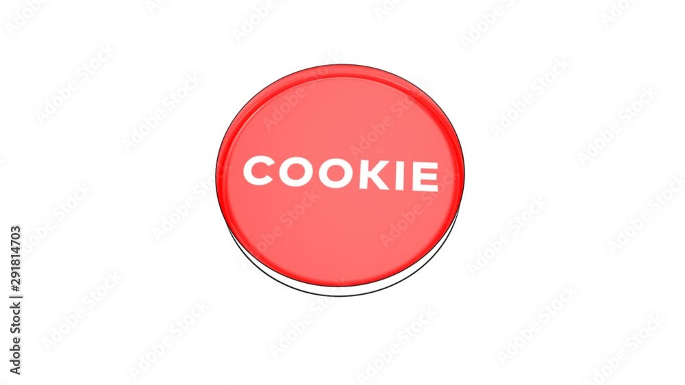 pushing big red button with word Cookie. pushing big red button with word Cookie.