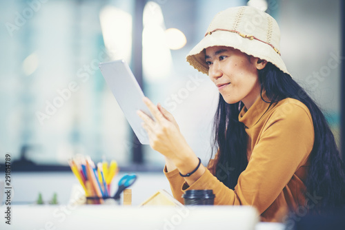 creative worker women using...