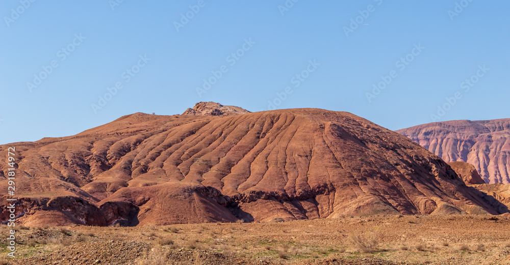 the desert with blue sky 