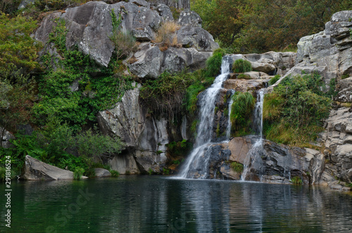 Waterfall at a natural spot called Po  o Negro in Carvalhais  Sao Pedro do Sul  Portugal