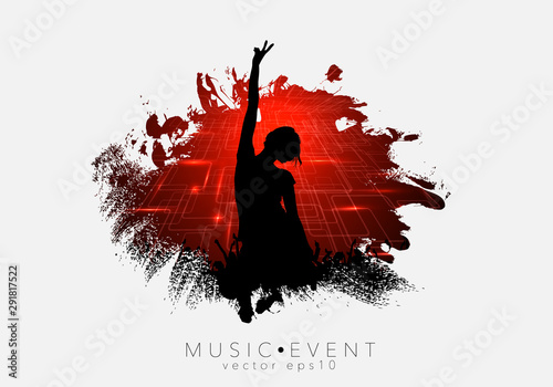 Silhouettes of dancing people in a club