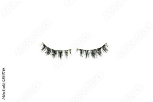 makeup false eye lashes on white background 