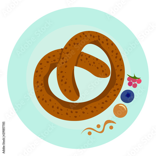 Kringle, illustration, vector on white background.