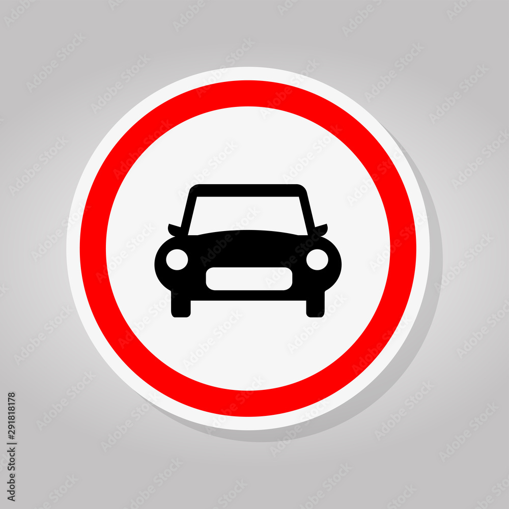 Way Of Car Traffic Road Sign Isolate On White Background,Vector Illustration