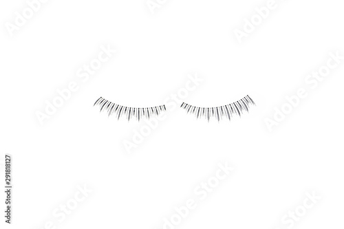 makeup false eye lashes on white background 