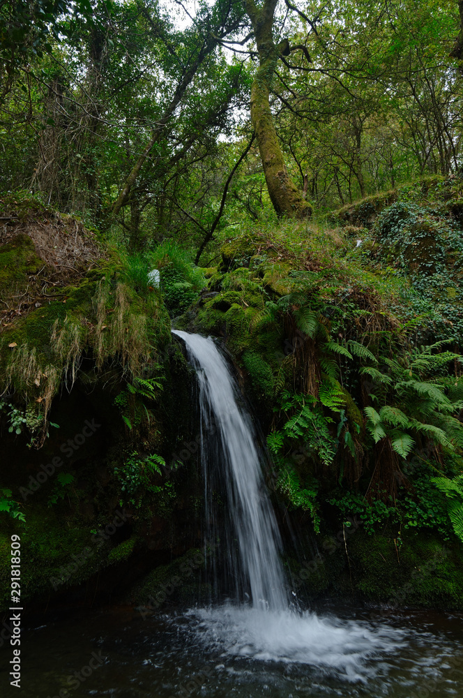 Beautiful waterfall captured in Carvalhais. Sao Pedro do Sul, Portugal