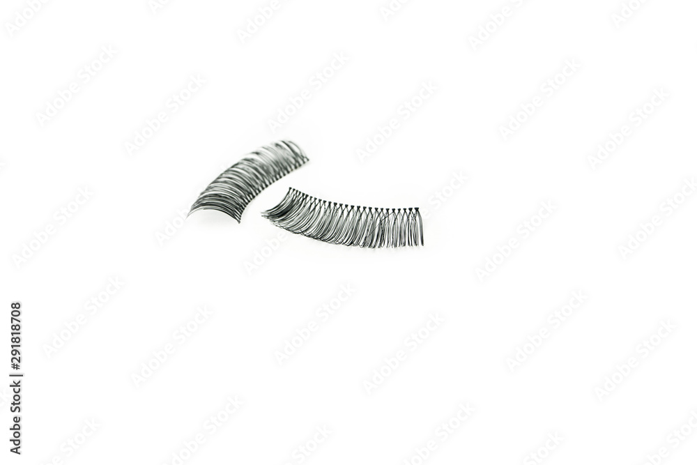 makeup false eye lashes on white background 