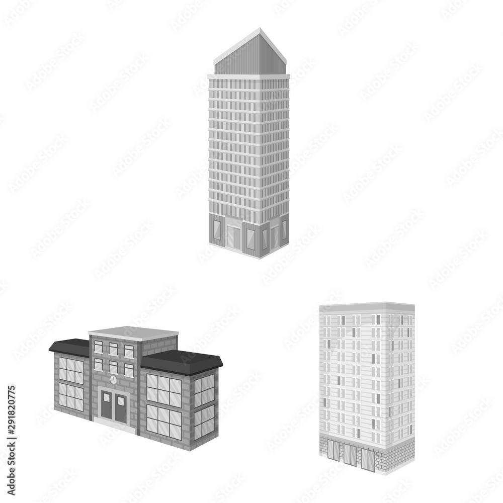 Isolated object of realty and modern icon. Set of realty and building stock symbol for web. Isolated object of realty and modern icon. Set of realty and building stock symbol for web.