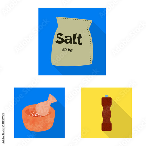 Isolated object of raw and kitchen logo. Collection of raw and sea stock symbol for web.