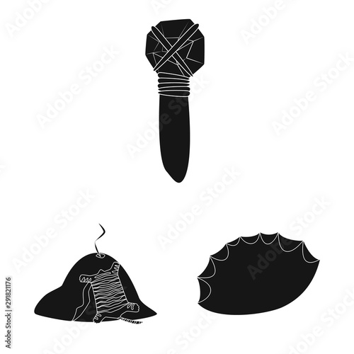 Vector design of sapiens and development logo. Collection of sapiens and age vector icon for stock.