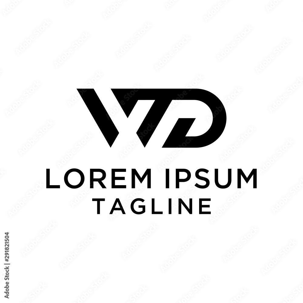 initial letter W, T, D logo template