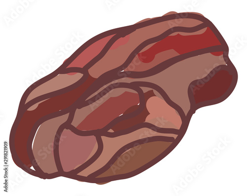 Bone chuck roast, illustration, vector on white background.