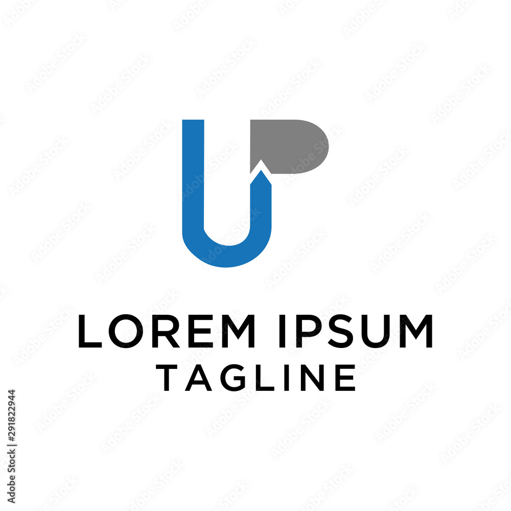 Initial Letter UP with Arrow Logo Template