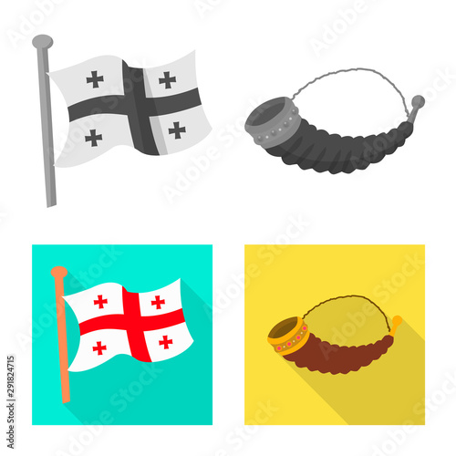 Vector design of culture and sightseeing logo. Collection of culture and originality stock symbol for web.