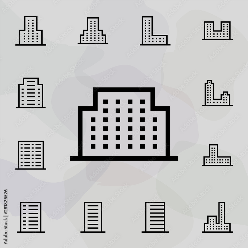 Building icon. Universal set of building for website design and development, app development