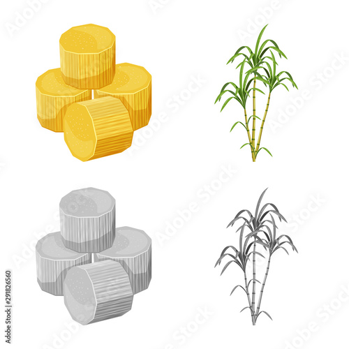 Isolated object of farm and agriculture logo. Set of farm and technology stock vector illustration.