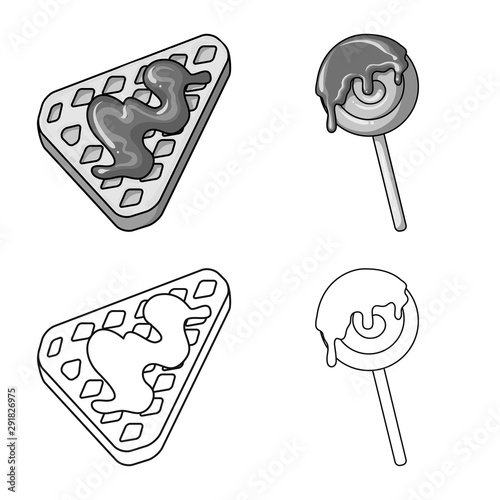 Vector design of confectionery and culinary icon. Collection of confectionery and product stock vector illustration.