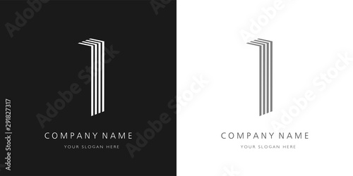 i logo 3d letter modern and creative design	 photo