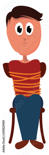 Hostage, illustration, vector on white background.
