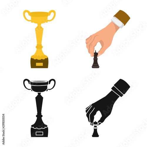 Isolated object of checkmate and thin symbol. Set of checkmate and target stock vector illustration.