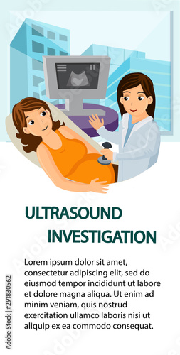 Ultrasound Examination Flyer Flat Vector Template