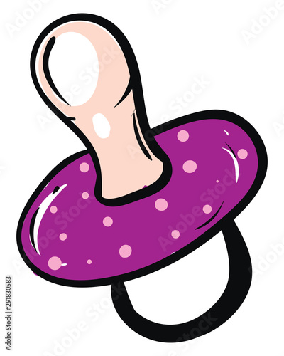 Purple nipple, illustration, vector on white background.