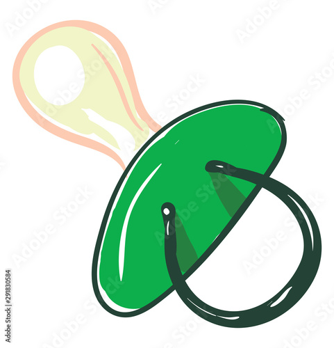 Green nipple, illustration, vector on white background.