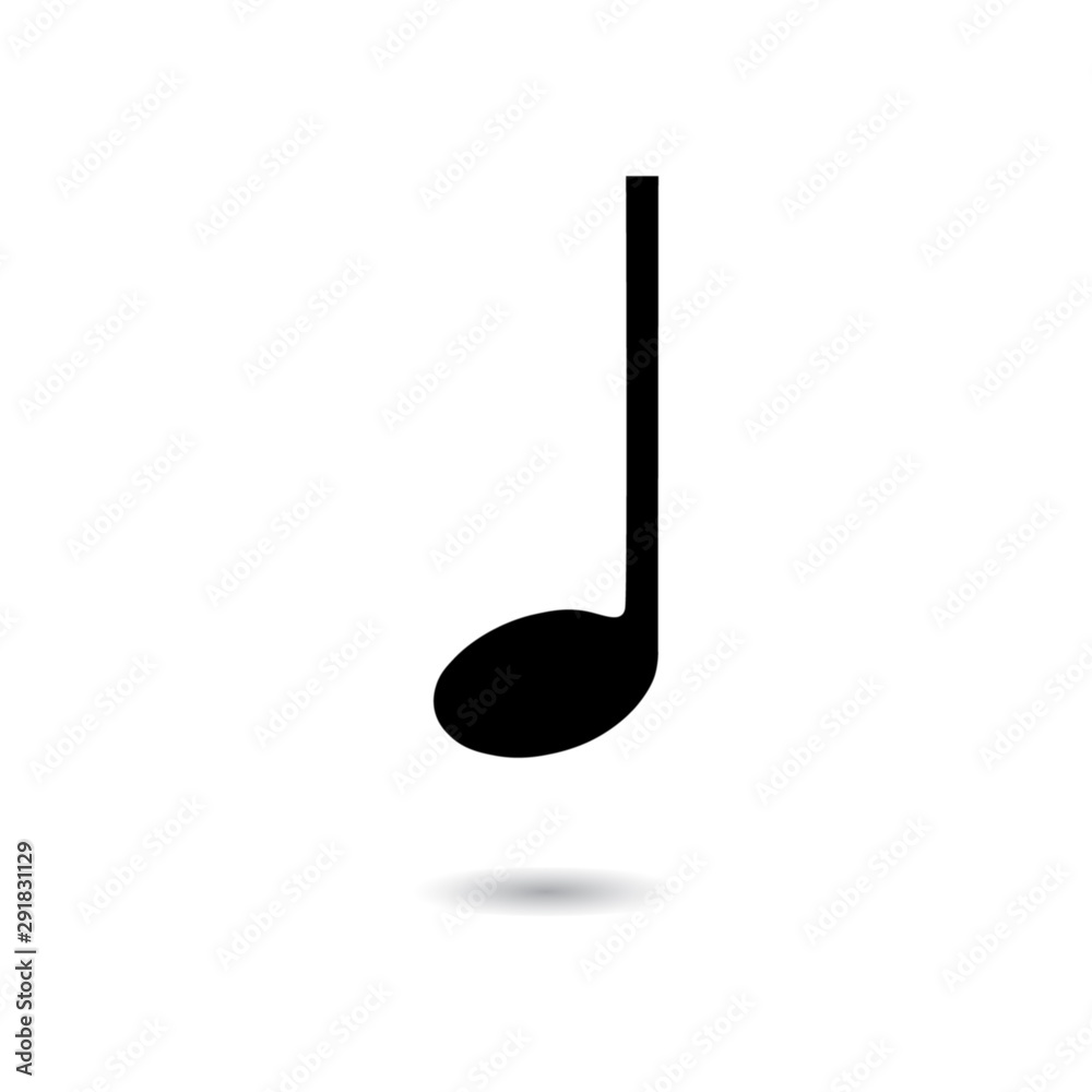 Music note, isolated on white background, vector illustration. Music note, isolated on white background, vector illustration.