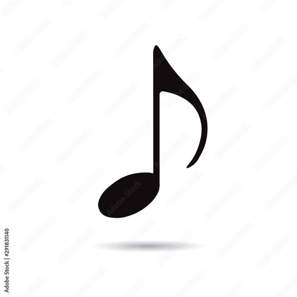 Music note, quaver, isolated, vector illustration. Music note, quaver, isolated, vector illustration.