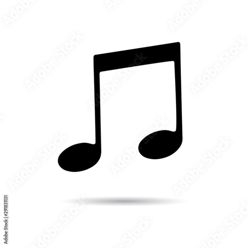 Music note, isolated vector illustration.