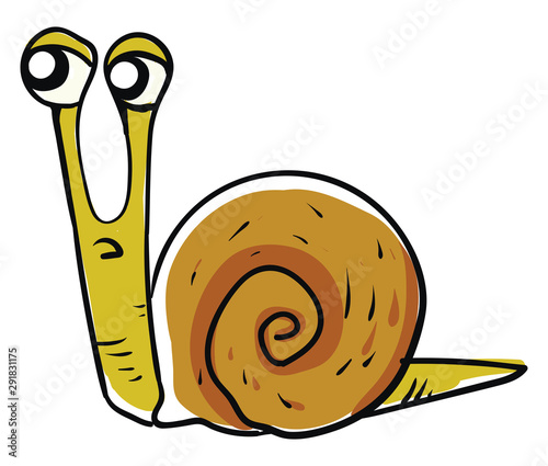 Snail, illustration, vector on white background.