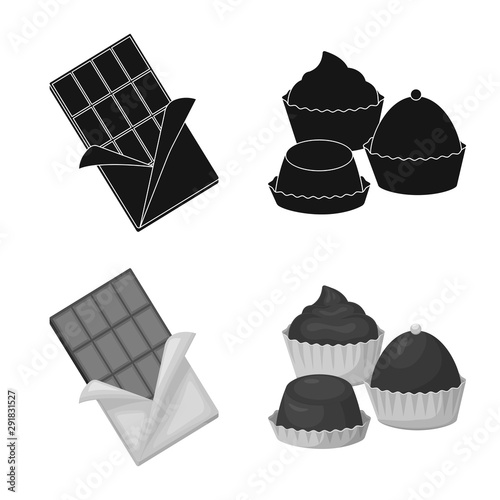 Isolated object of food and yummy icon. Set of food and brown stock vector illustration.