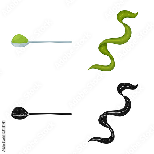 Vector design of protein and sea symbol. Collection of protein and natural stock vector illustration.