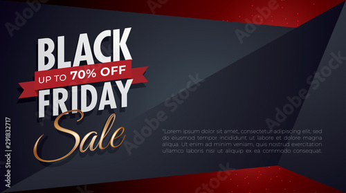 Black Friday background with blank space on right