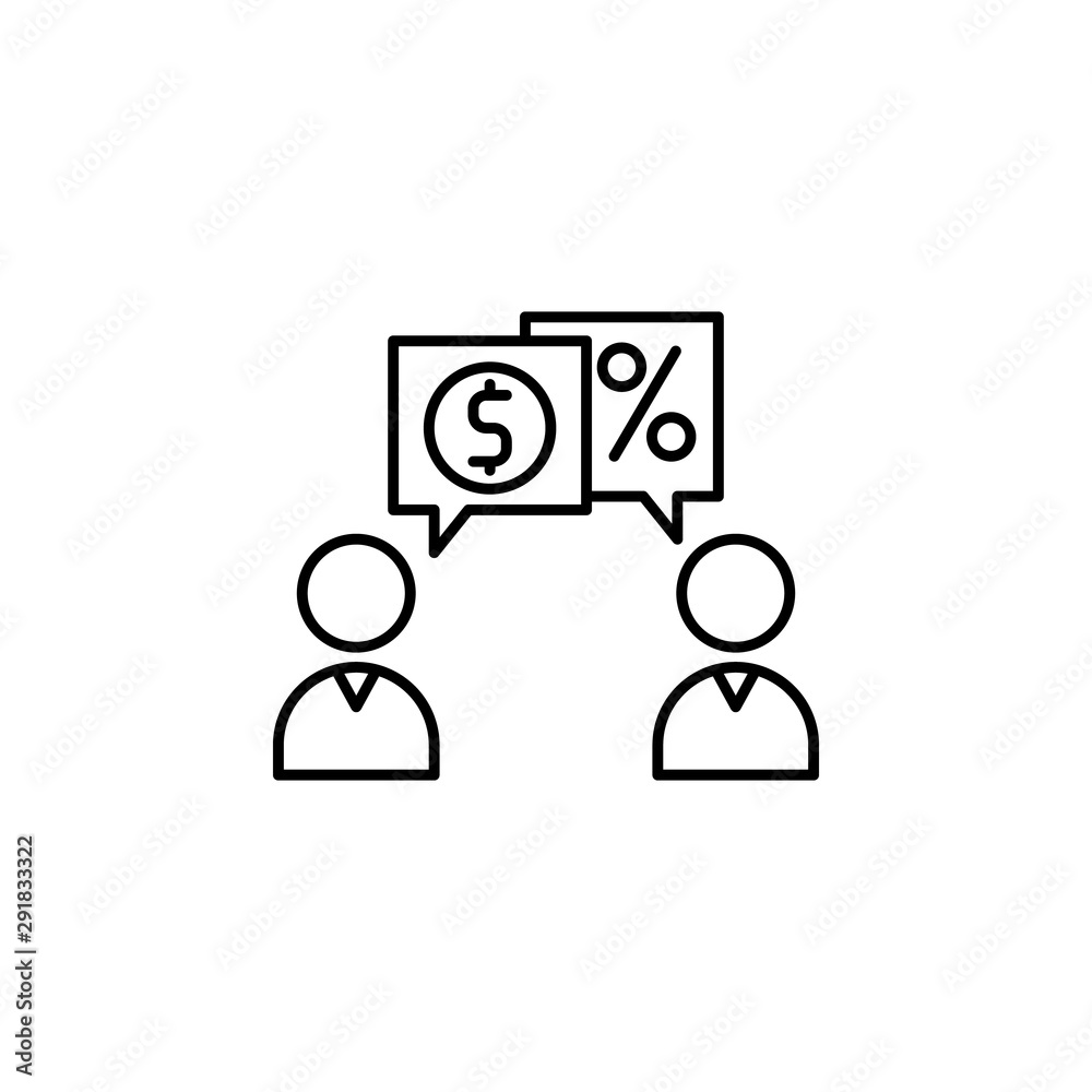 Bargain, business icon. Element of business icon. Thin line icon