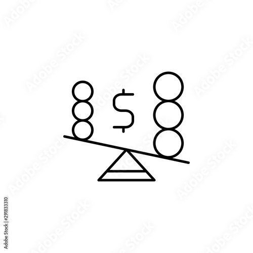 Asymmetry, unbalance icon. Element of business icon. Thin line icon