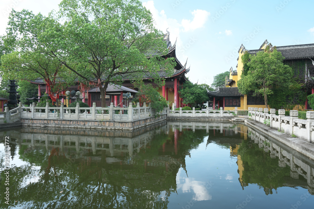 Zhouzhuang,China-September 17, 2019: Chengxu Taoist Temple or Shengtang Hall in Zhouzhuang, China