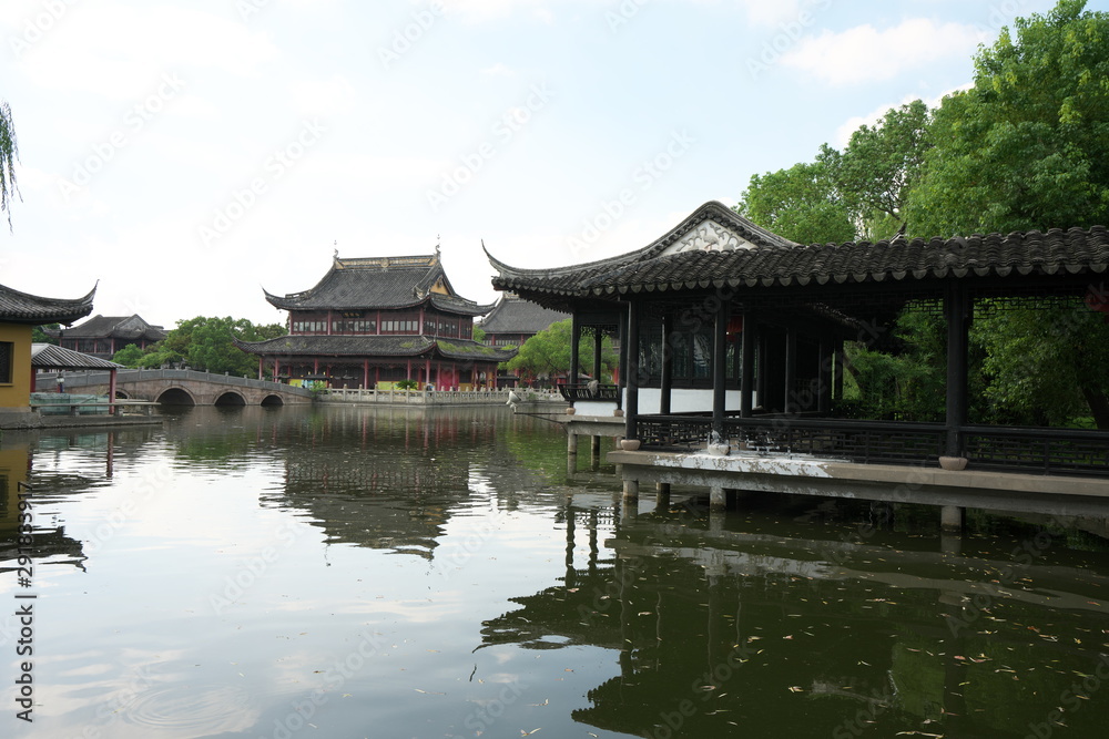 Zhouzhuang,China-September 17, 2019: Chengxu Taoist Temple or Shengtang Hall in Zhouzhuang, China