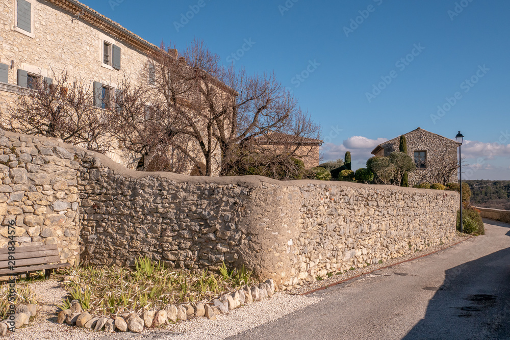 Landscape and scenes of Lussan, Gard Department, France