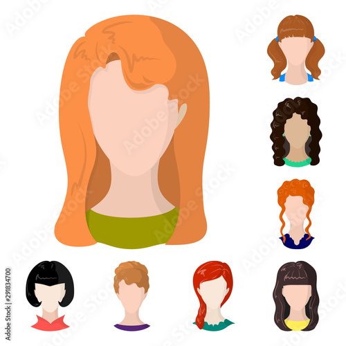 Vector illustration of avatar and dummy logo. Set of avatar and figure vector icon for stock.