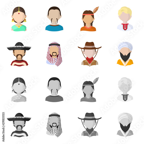 Isolated object of imitator and resident logo. Collection of imitator and culture vector icon for stock.