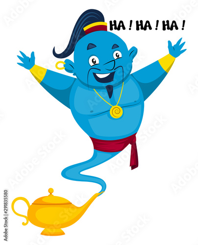 Genie smiling illustration vector on white background.