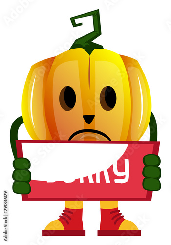 Pumpkin with sorry illustration vector on white background.